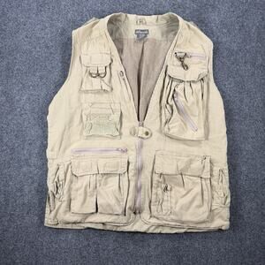 Promaster Utility Fishing Vest Mens Medium Khaki Multi Pocket Outdoor Travel
